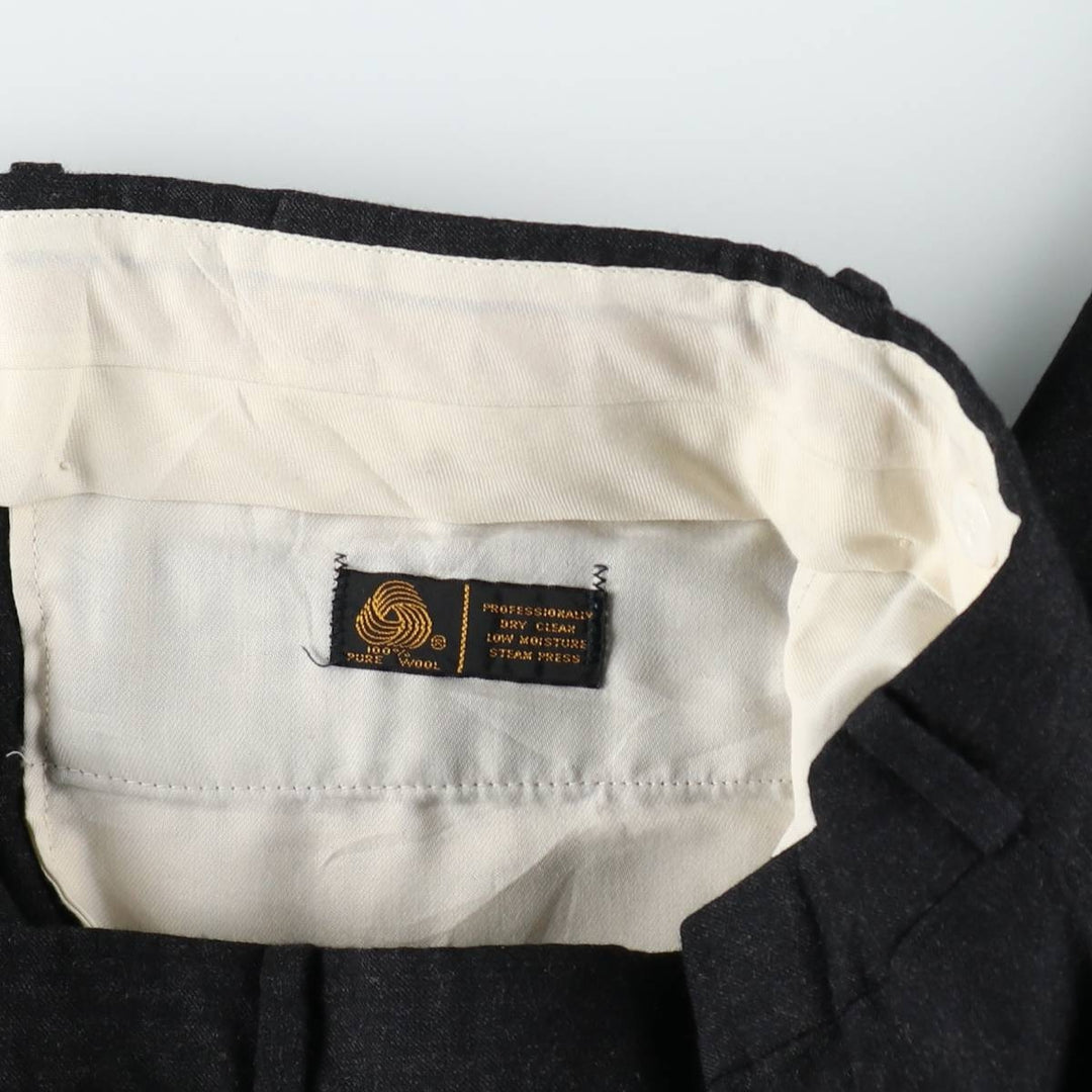 90'S JAYMAR Two-Pleat Slacks Pants, Men's W36 (approx.), Vintage wool black type Vintage Second Hand