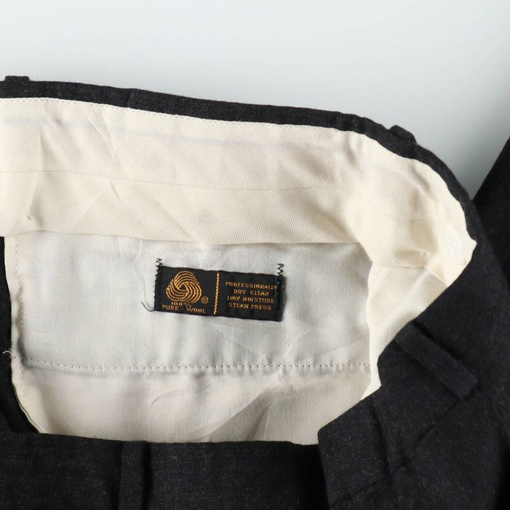 90'S JAYMAR Two-Pleat Slacks Pants, Men's W36 (approx.), Vintage wool black type Vintage Second Hand