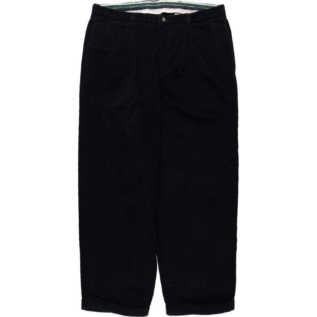 90s-00'S Nautica wide-wale corduroy pants, men's size W37 (approx.), vintage. cotton navy blue type Vintage Second Hand