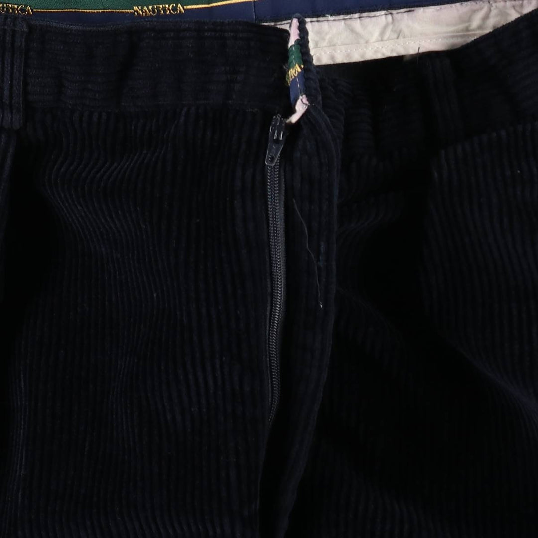 90s-00'S Nautica wide-wale corduroy pants, men's size W37 (approx.), vintage. cotton navy blue type Vintage Second Hand