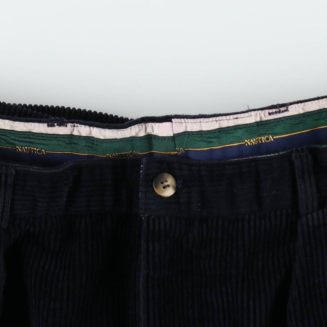90s-00'S Nautica wide-wale corduroy pants, men's size W37 (approx.), vintage. cotton navy blue type Vintage Second Hand