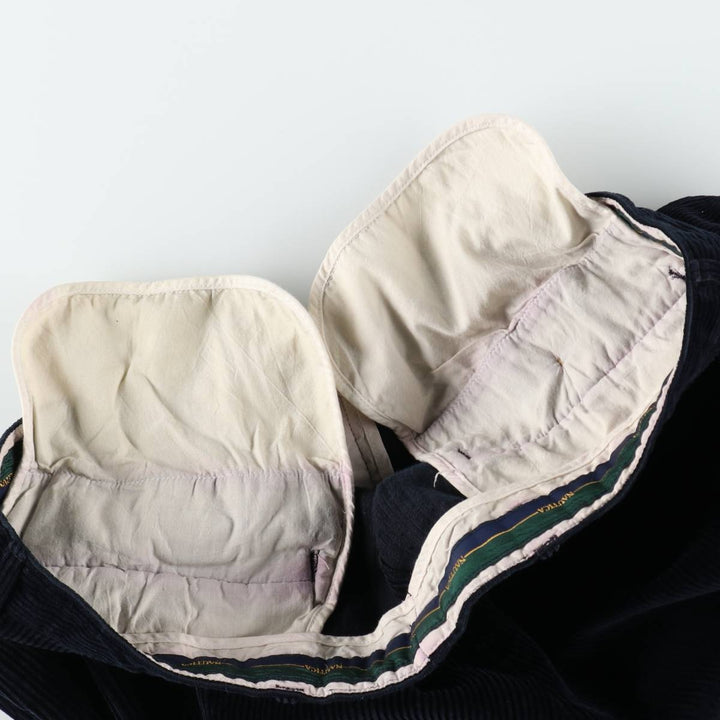 90s-00'S Nautica wide-wale corduroy pants, men's size W37 (approx.), vintage. cotton navy blue type Vintage Second Hand
