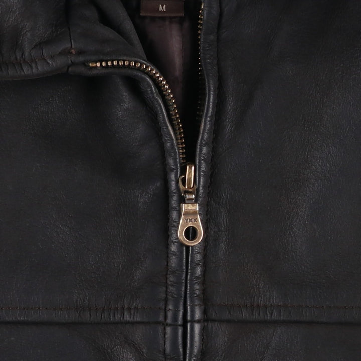 Celio Swing Top Type Leather Blouson, Men's Size M (approx.) genuine leather black type Vintage Second Hand