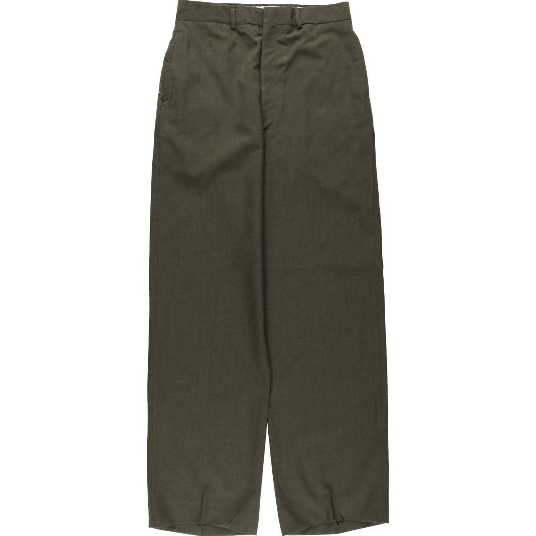 1970'S US Military Issue Poly/Wool Pants, Made in USA, Size 34XL (Men's W30 equivalent), Vintage polyester Khaki type Vintage Second Hand