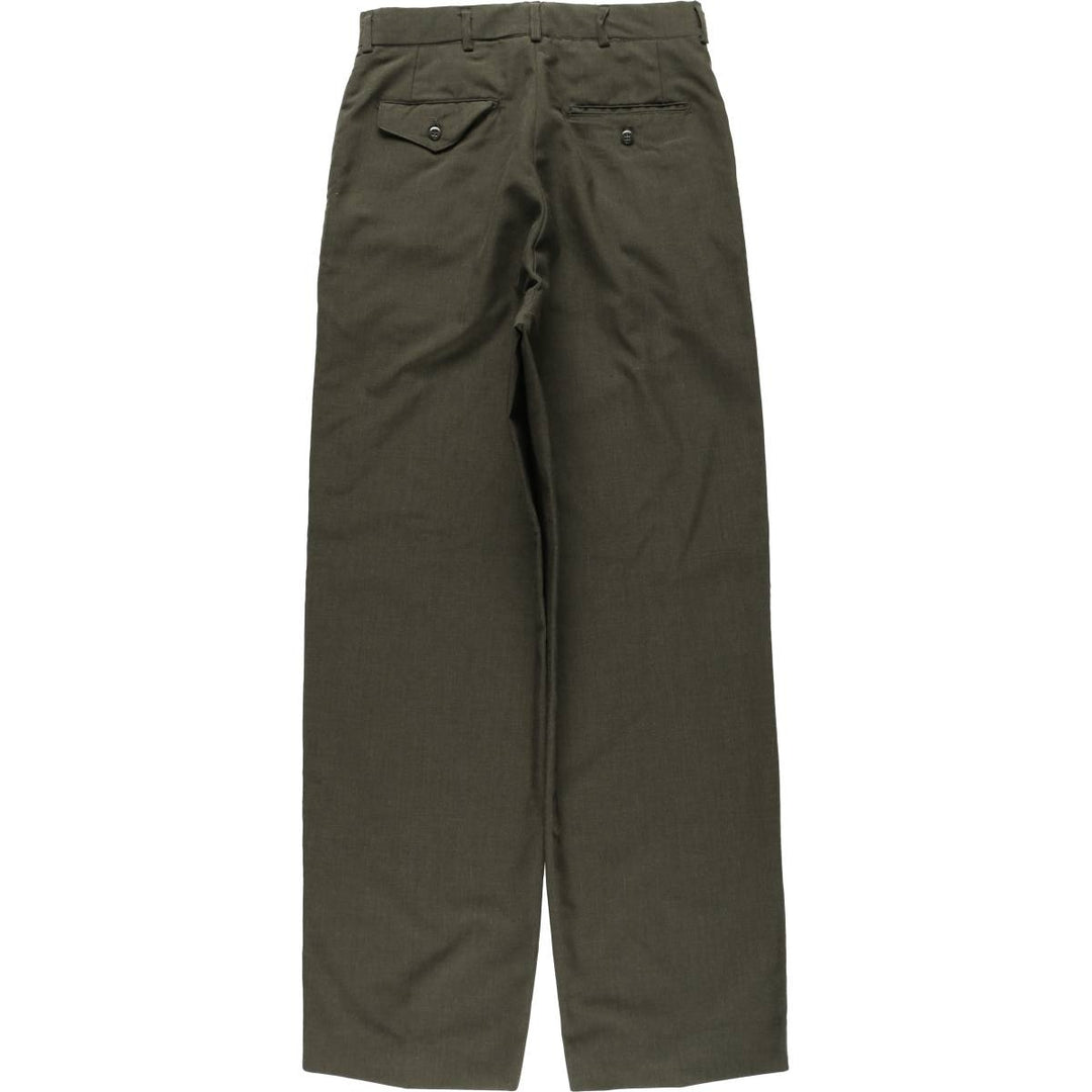1970'S US Military Issue Poly/Wool Pants, Made in USA, Size 34XL (Men's W30 equivalent), Vintage polyester Khaki type Vintage Second Hand