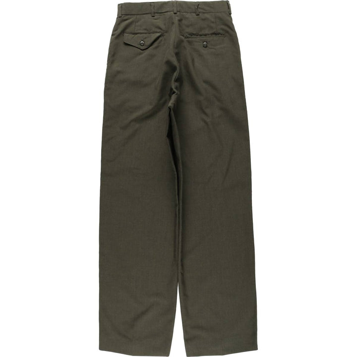 1970'S US Military Issue Poly/Wool Pants, Made in USA, Size 34XL (Men's W30 equivalent), Vintage polyester Khaki type Vintage Second Hand