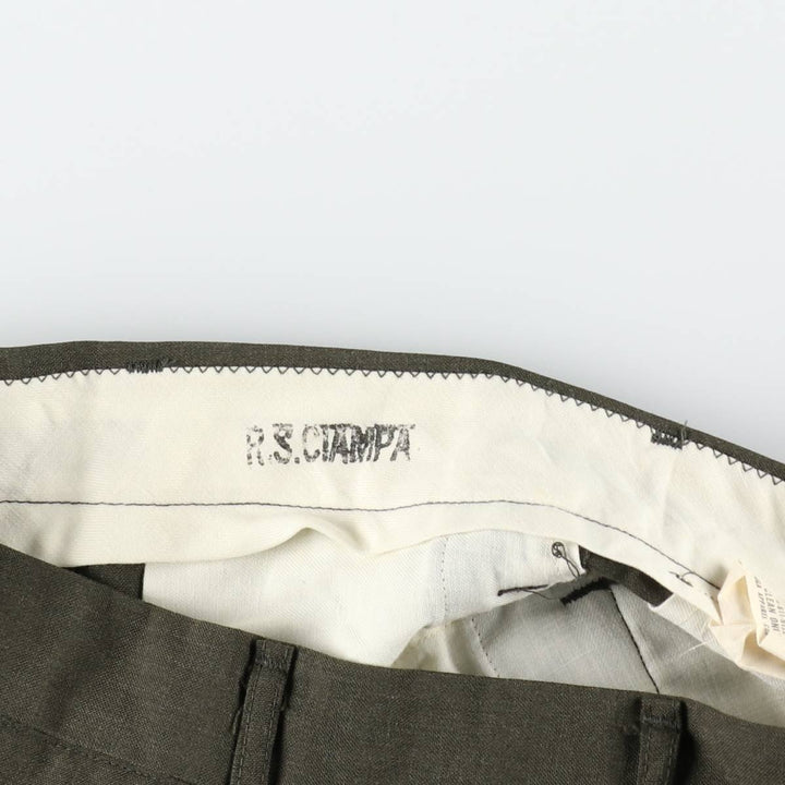 1970'S US Military Issue Poly/Wool Pants, Made in USA, Size 34XL (Men's W30 equivalent), Vintage polyester Khaki type Vintage Second Hand