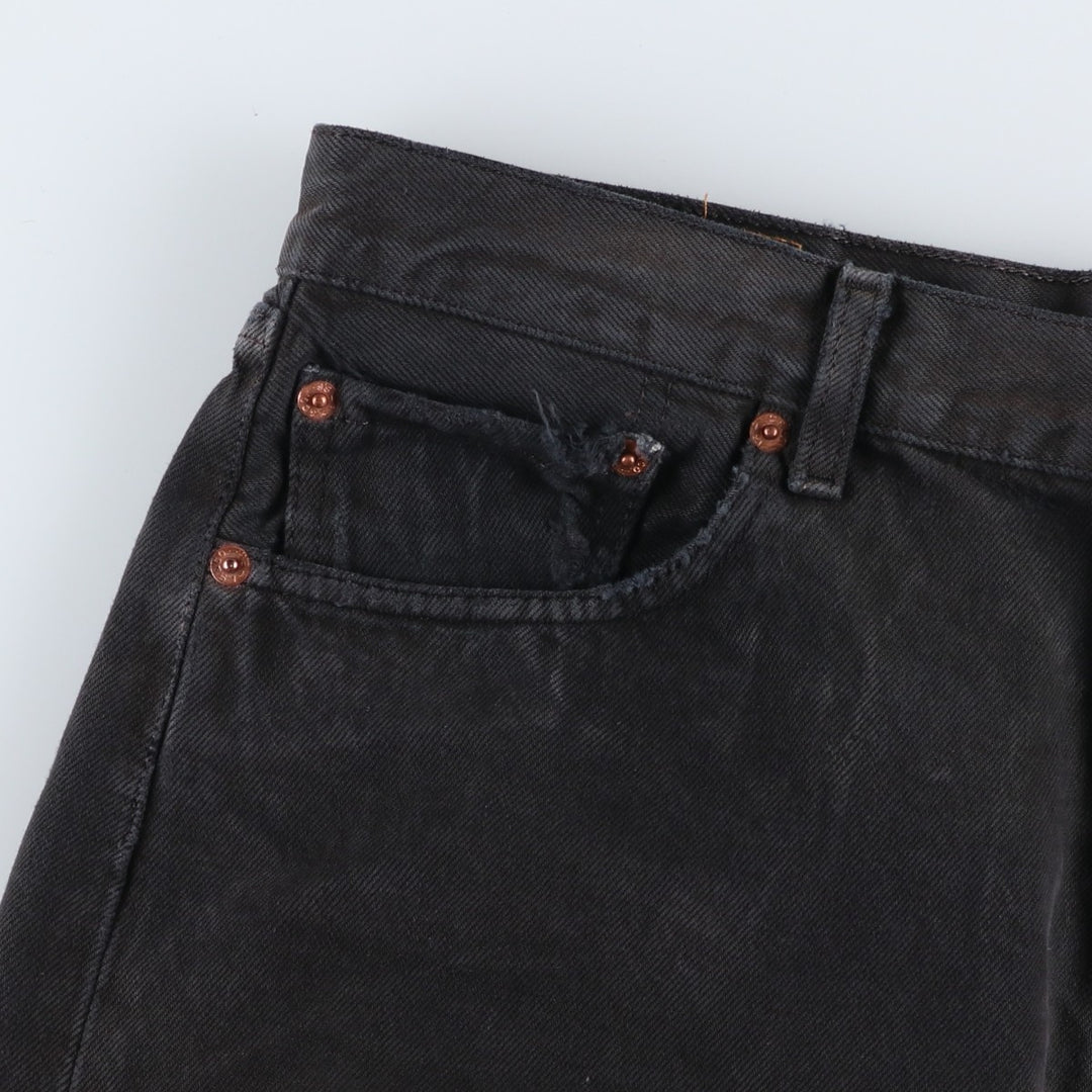 2000'S Levi's 0501-0165 Euro Model Black Denim Straight Leg Jeans, Men's W35 (approx.) cotton black type Vintage Second Hand