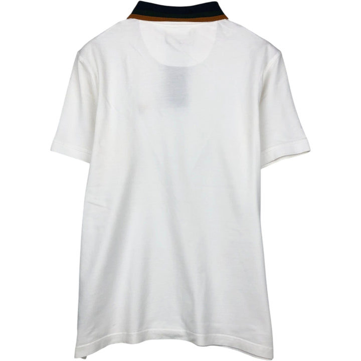 Barbour Short-Sleeve Polo Shirt, Men's Size L (approx.) cotton white type Vintage Second Hand