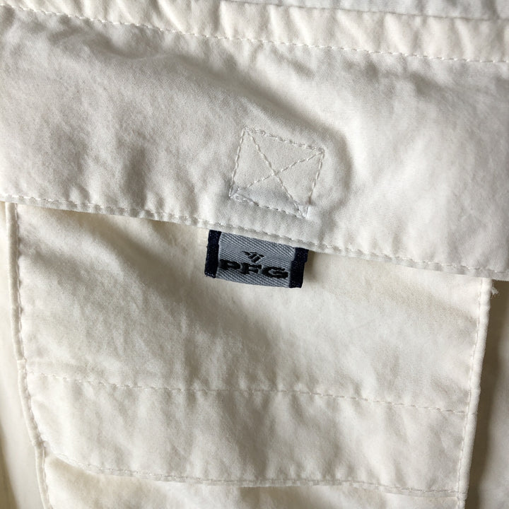 Columbia PFG OMNI-SHADE Omni-Shade Button-Down Short Sleeve Fishing Shirt Men's XL Nylon ivory Vintage Second Hand