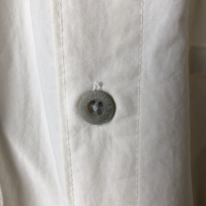 Columbia PFG OMNI-SHADE Omni-Shade Button-Down Short Sleeve Fishing Shirt Men's XL Nylon ivory Vintage Second Hand