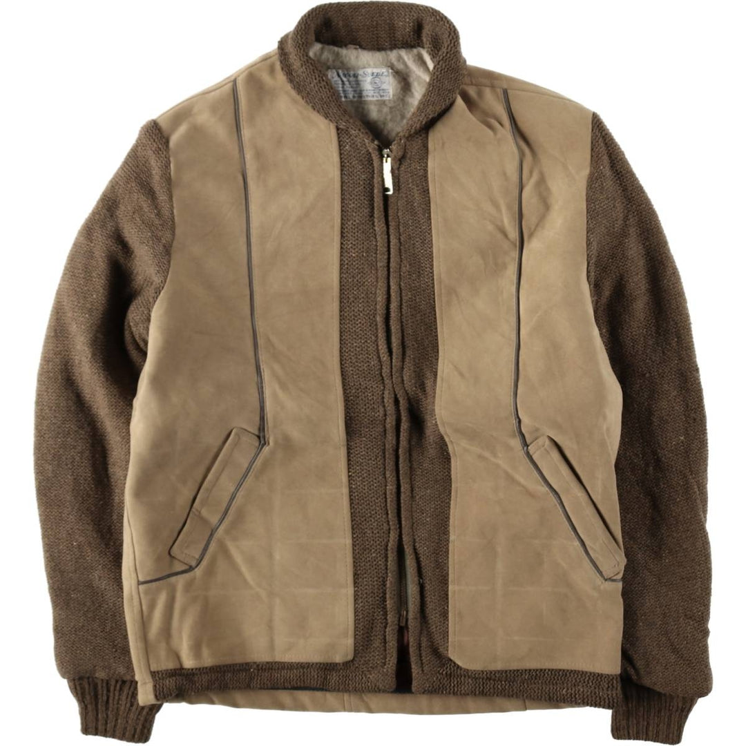 1950s-1960'S Napoli Suede Patchwork Faux Suede Leather Blouson, Men's Size L (Equivalent), Vintage Faux leather brown type Vintage Second Hand