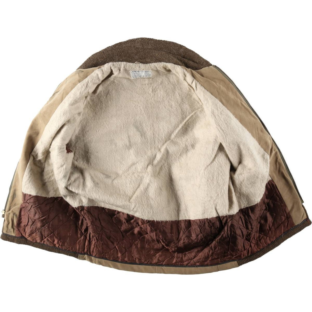 1950s-1960'S Napoli Suede Patchwork Faux Suede Leather Blouson, Men's Size L (Equivalent), Vintage Faux leather brown type Vintage Second Hand