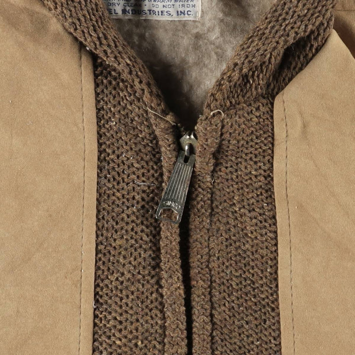 1950s-1960'S Napoli Suede Patchwork Faux Suede Leather Blouson, Men's Size L (Equivalent), Vintage Faux leather brown type Vintage Second Hand