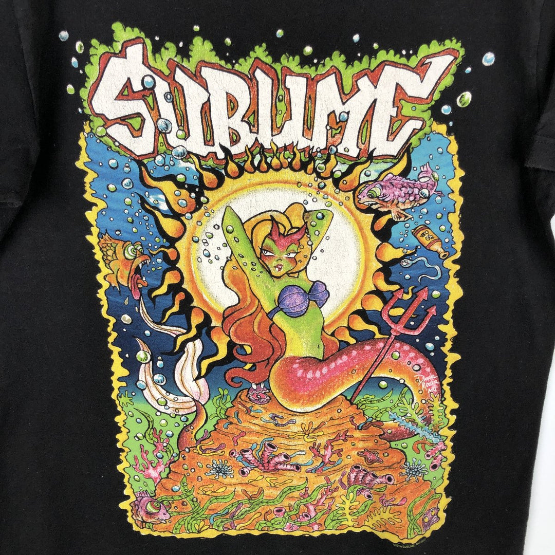 TULTEX SUBLIME Band T-shirt, Men's M size cotton black type Vintage Second Hand