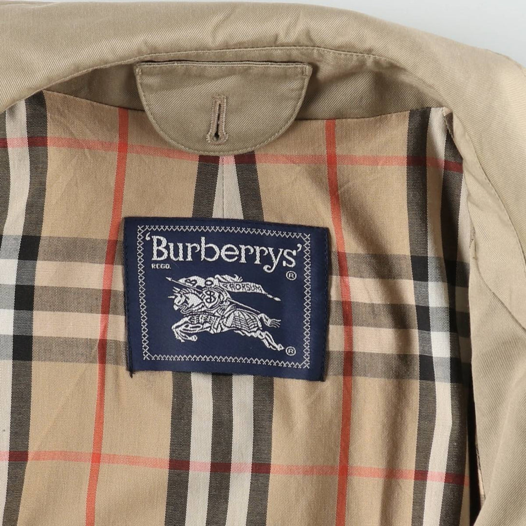 Burberry's Balmacaan coat, men's size L polyester Beige type Vintage Second Hand