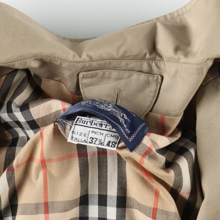 Burberry's Balmacaan coat, men's size L polyester Beige type Vintage Second Hand