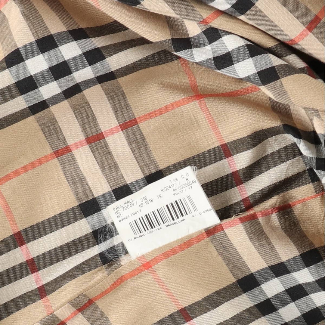 Burberry's Balmacaan coat, men's size L polyester Beige type Vintage Second Hand