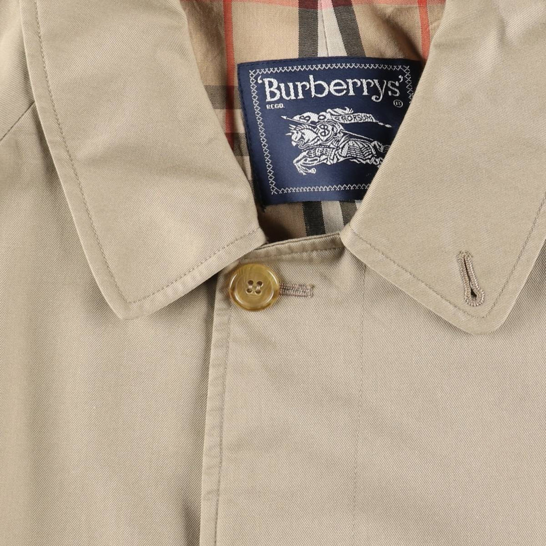 Burberry's Balmacaan coat, men's size L polyester Beige type Vintage Second Hand