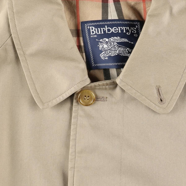 Burberry's Balmacaan coat, men's size L polyester Beige type Vintage Second Hand