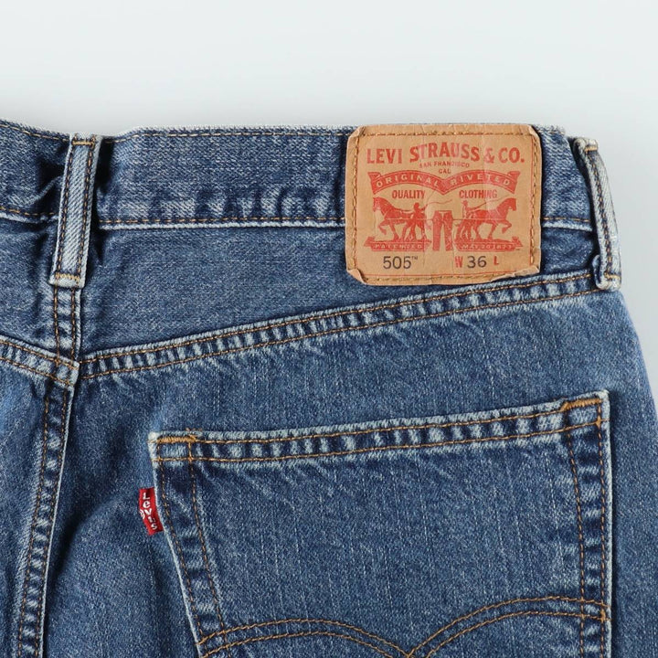 Levi's 505 denim shorts, men's size W37 (approx.) cotton blue type Vintage Second Hand