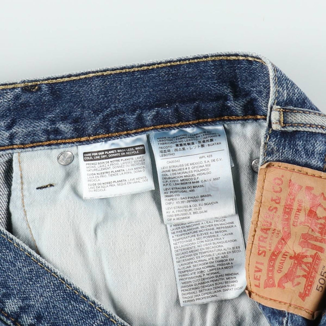 Levi's 505 denim shorts, men's size W37 (approx.) cotton blue type Vintage Second Hand