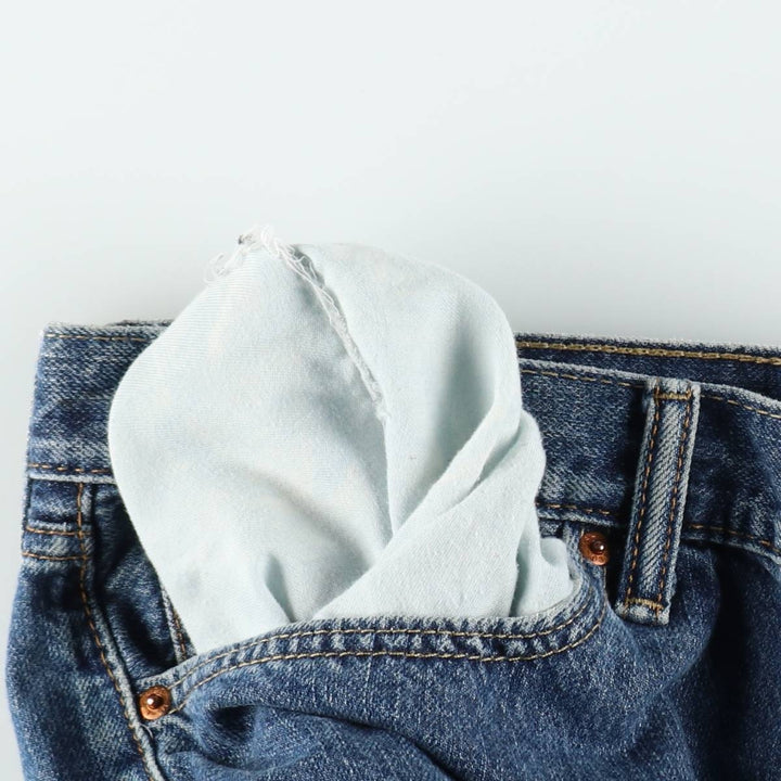 Levi's 505 denim shorts, men's size W37 (approx.) cotton blue type Vintage Second Hand