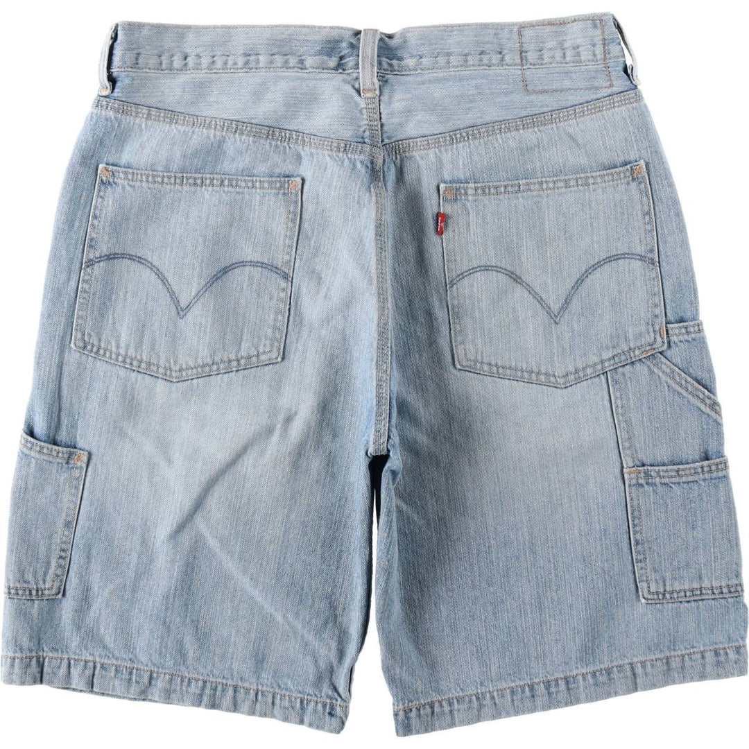Levi's CARPENTER denim shorts, men's size W36 (approx.). cotton Blue type light blue Vintage Second Hand