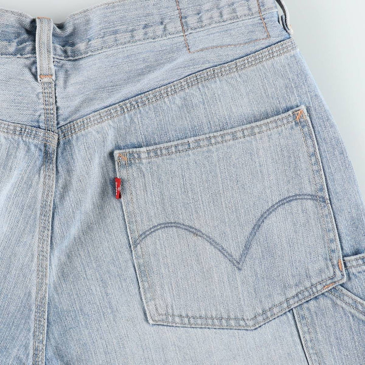 Levi's CARPENTER denim shorts, men's size W36 (approx.). cotton Blue type light blue Vintage Second Hand