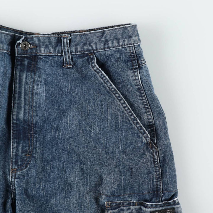 Wrangler denim cargo shorts, men's size W34 (approx.) cotton blue type Vintage Second Hand