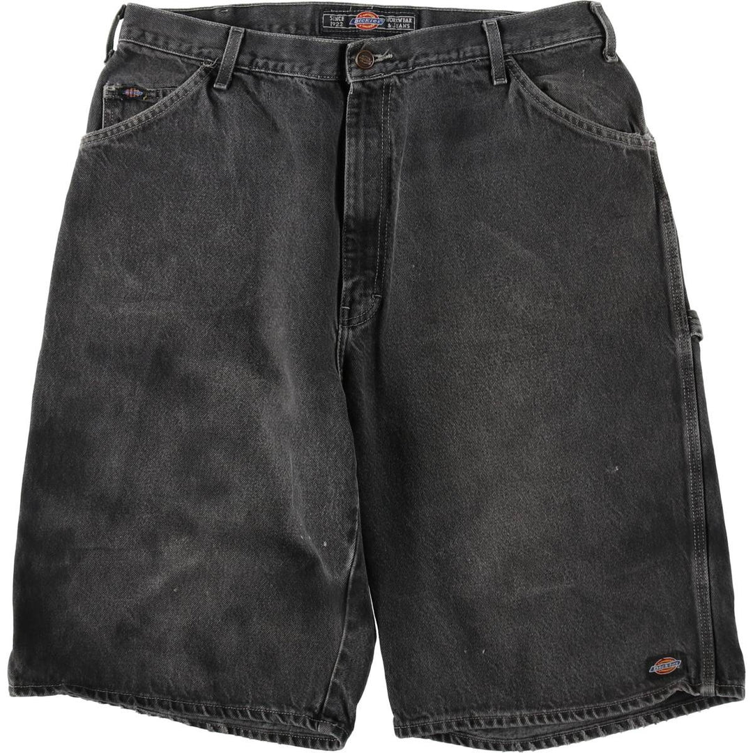 Dickies denim painter shorts, half pants, men's, w35 equivalent unclear black type Vintage Second Hand