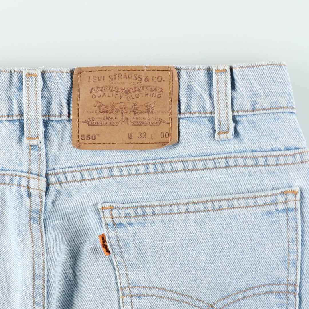 90'S Levi's 550 Denim Shorts, Half Pants, Made in USA, Men's W34 (approx.), Vintage cotton Blue type light blue Vintage Second Hand