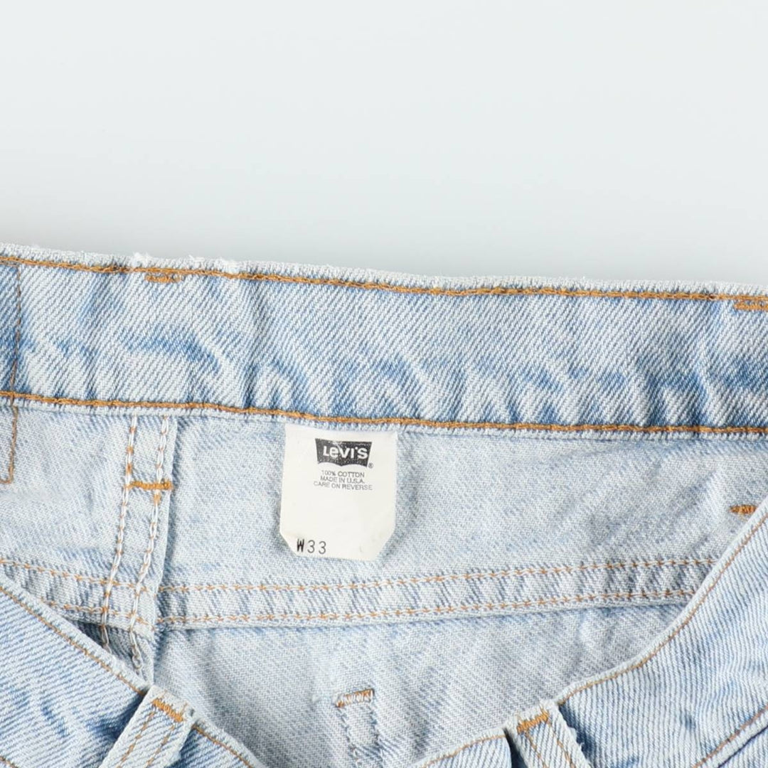 90'S Levi's 550 Denim Shorts, Half Pants, Made in USA, Men's W34 (approx.), Vintage cotton Blue type light blue Vintage Second Hand