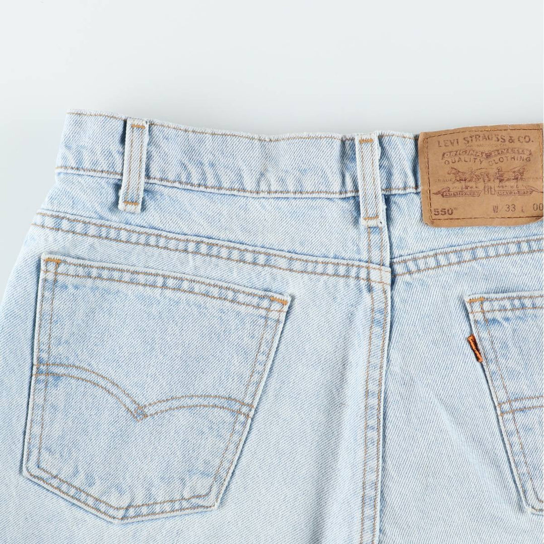 90'S Levi's 550 Denim Shorts, Half Pants, Made in USA, Men's W34 (approx.), Vintage cotton Blue type light blue Vintage Second Hand