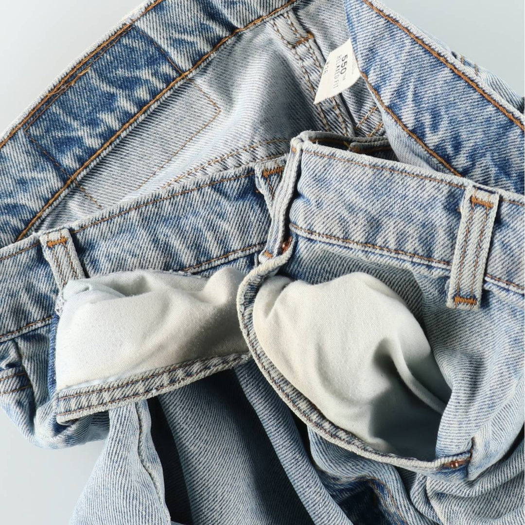 90'S Levi's 550 Orange Tab Denim Shorts, Half Pants, Made in USA, Men's W36 (approx.), Vintage cotton Blue type light blue Vintage Second Hand
