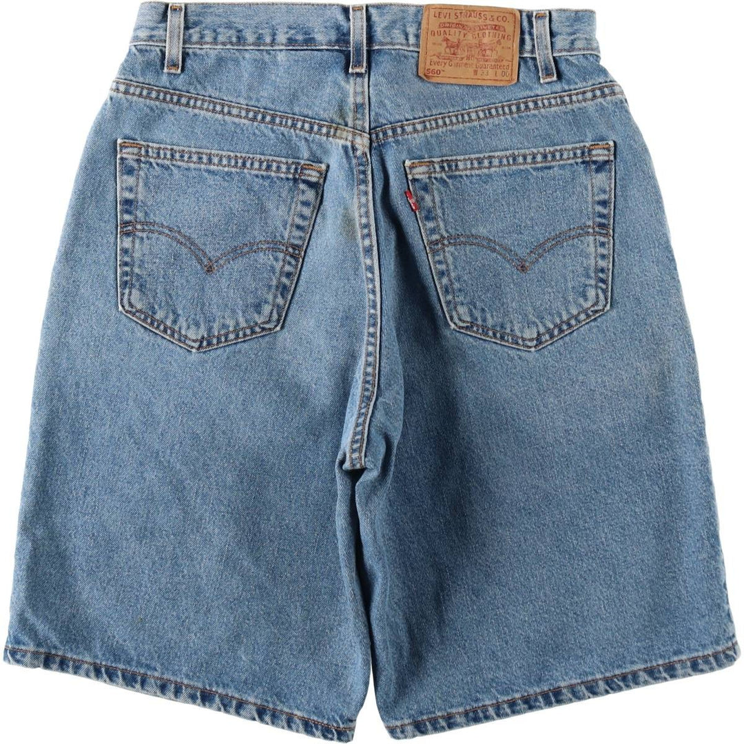 90'S Levi's 560 Loose Fit Denim Shorts, Made in USA, Men's Size W32 (approx.), Vintage cotton blue type Vintage Second Hand