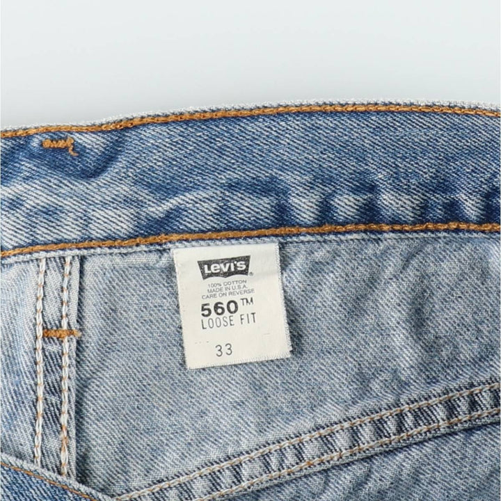 90'S Levi's 560 Loose Fit Denim Shorts, Made in USA, Men's Size W32 (approx.), Vintage cotton blue type Vintage Second Hand