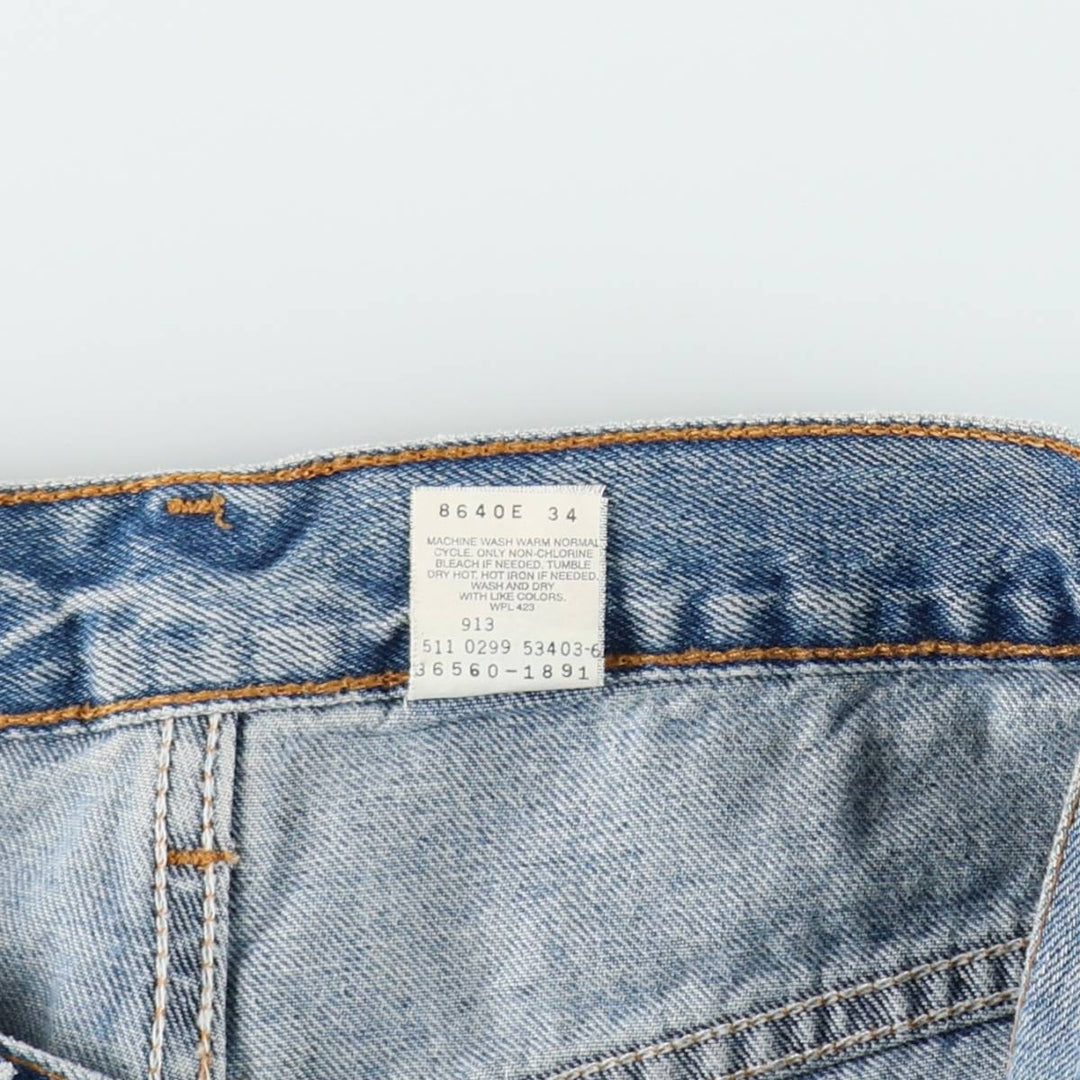 90'S Levi's 560 Loose Fit Denim Shorts, Made in USA, Men's Size W32 (approx.), Vintage cotton blue type Vintage Second Hand