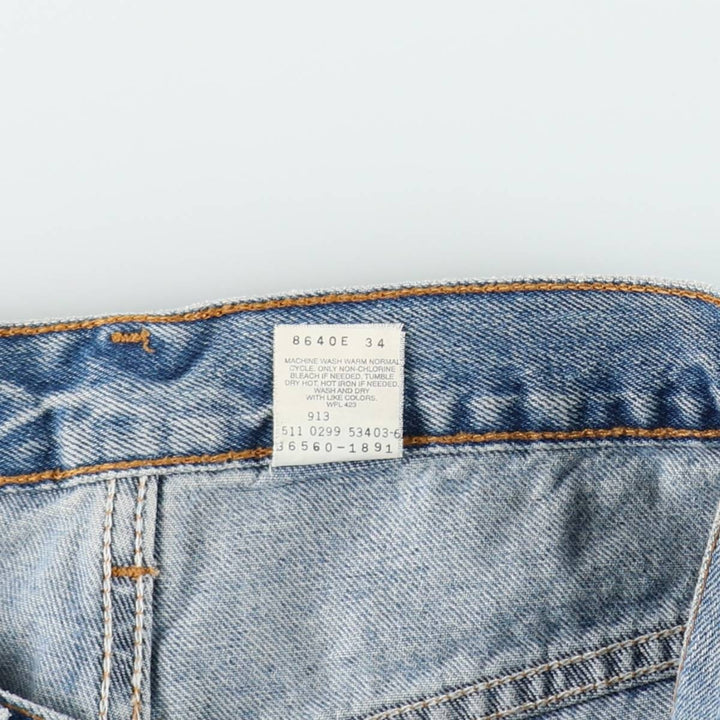 90'S Levi's 560 Loose Fit Denim Shorts, Made in USA, Men's Size W32 (approx.), Vintage cotton blue type Vintage Second Hand