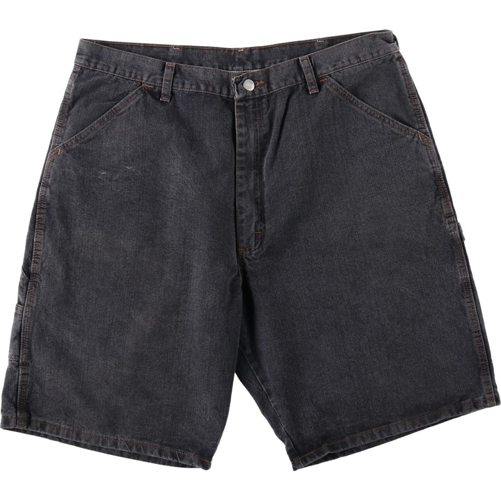 Wrangler HERO Black Denim Painter Shorts (Men's W36 equivalent) cotton black type Vintage Second Hand
