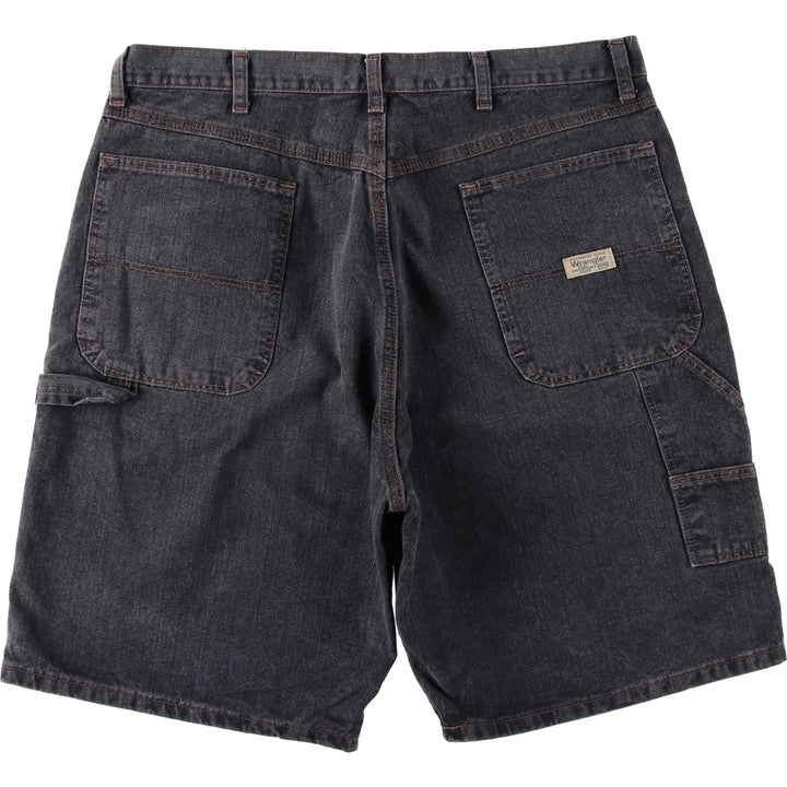 Wrangler HERO Black Denim Painter Shorts (Men's W36 equivalent) cotton black type Vintage Second Hand