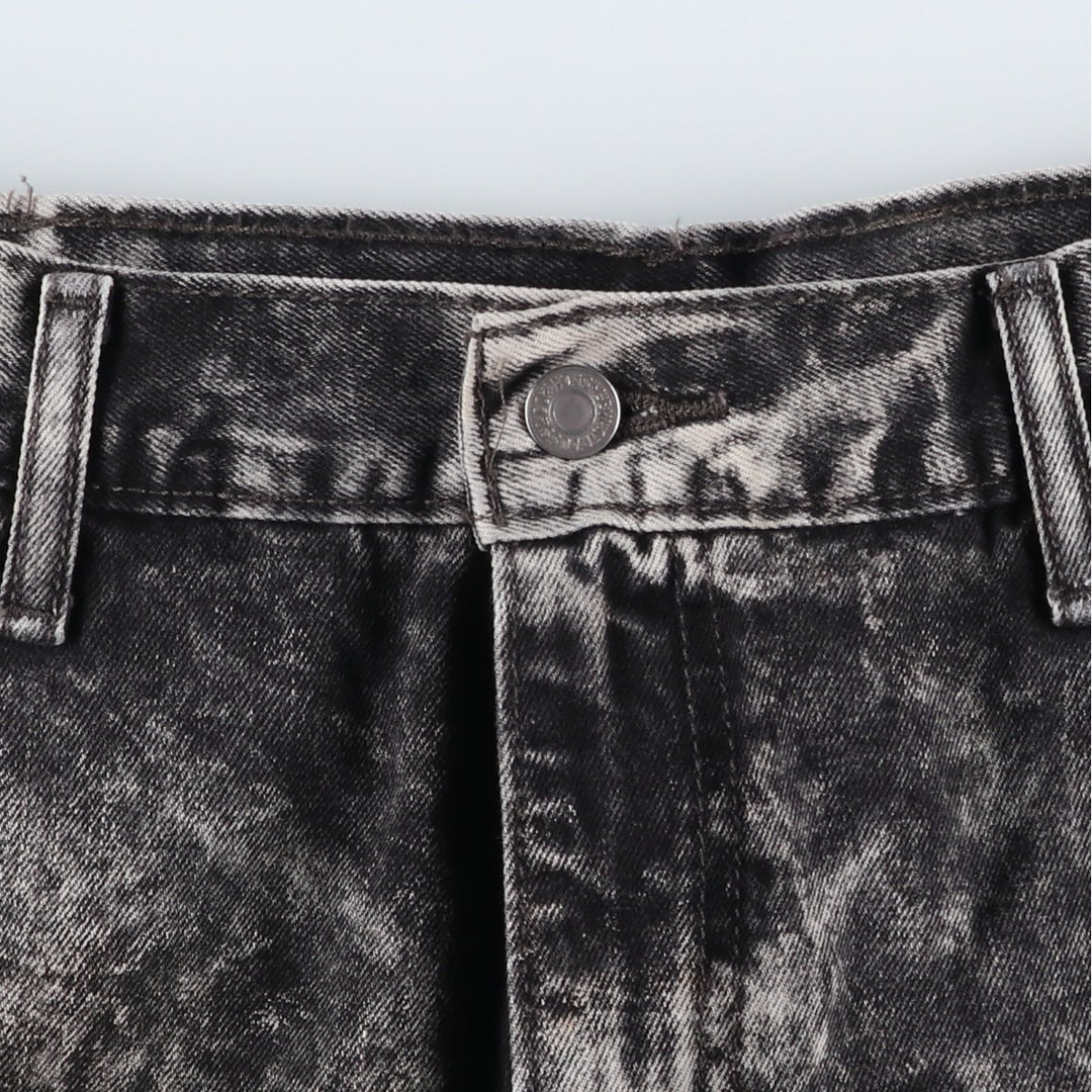 Big Size Levi's 569 Chemical Wash Black Denim Shorts (Men's W40 equivalent) cotton black type Vintage Second Hand