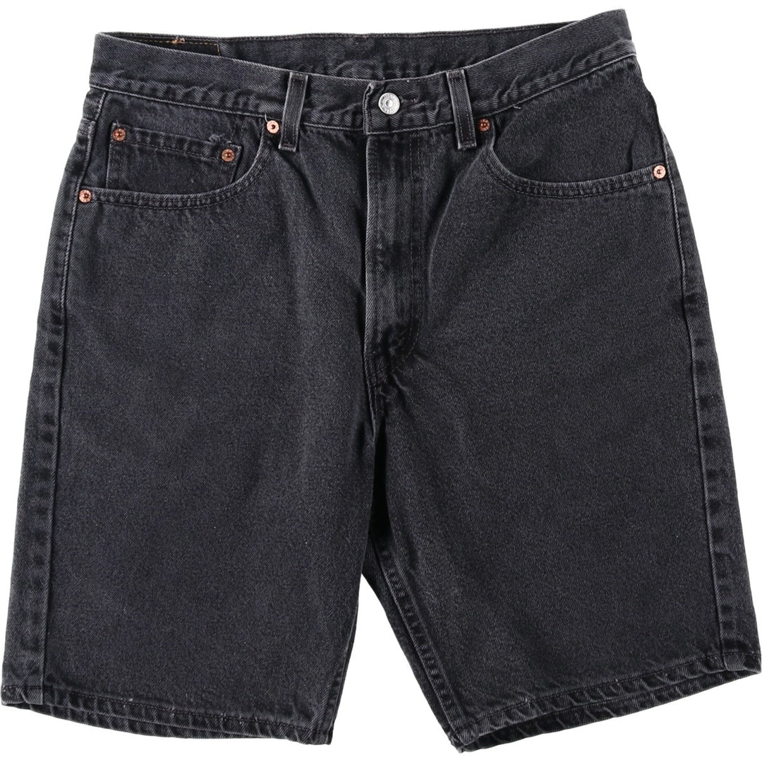 2000'S Levi's 505 Regular Fit Black Denim Shorts, Made in USA, Men's Size W34 (approx.) cotton black type Vintage Second Hand