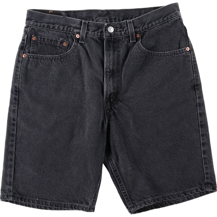 2000'S Levi's 505 Regular Fit Black Denim Shorts, Made in USA, Men's Size W34 (approx.) cotton black type Vintage Second Hand