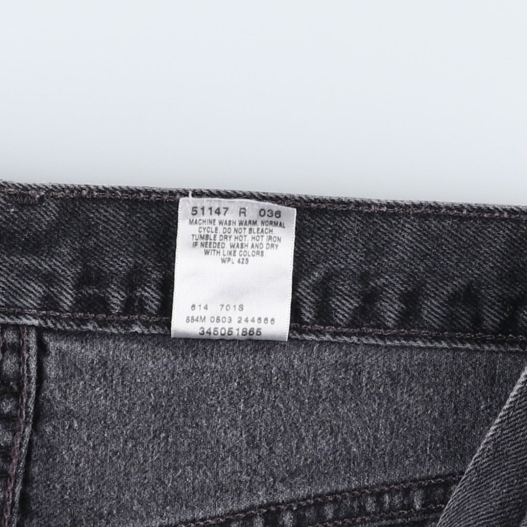 2000'S Levi's 505 Regular Fit Black Denim Shorts, Made in USA, Men's Size W34 (approx.) cotton black type Vintage Second Hand