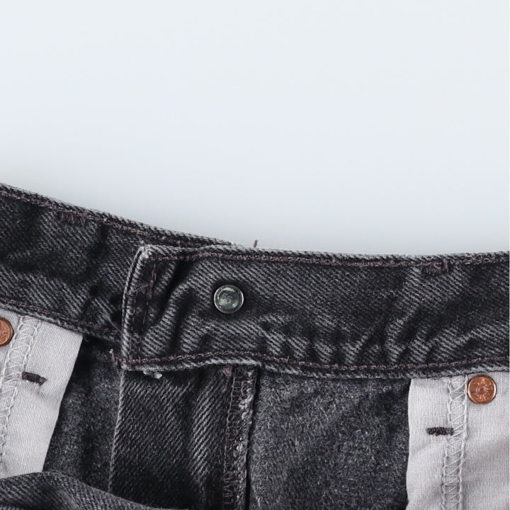 2000'S Levi's 505 Regular Fit Black Denim Shorts, Made in USA, Men's Size W34 (approx.) cotton black type Vintage Second Hand