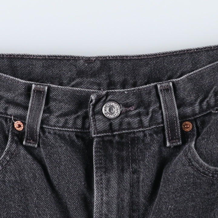 2000'S Levi's 505 Regular Fit Black Denim Shorts, Made in USA, Men's Size W34 (approx.) cotton black type Vintage Second Hand