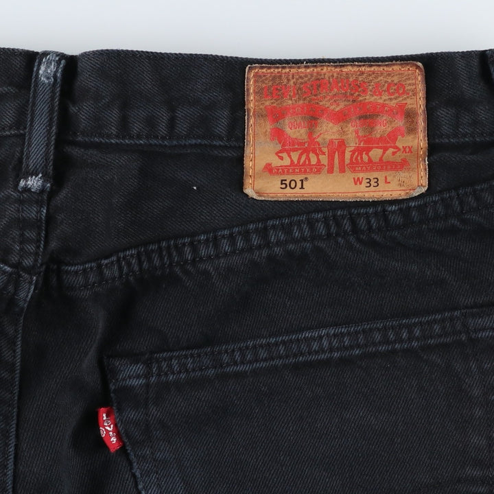 Levi's 501 Black Denim Shorts, Men's Size W34 (approx.) unclear black type Vintage Second Hand