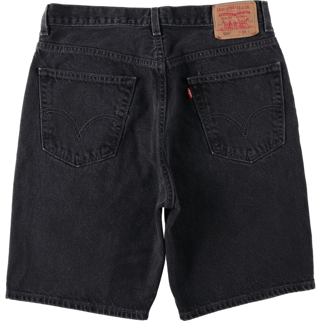 Levi's 505 Black Denim Shorts, Men's Size W33 (approx.) unclear black type Vintage Second Hand