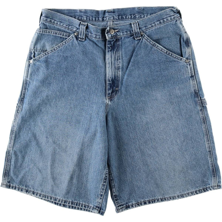 90'S Lee DUNGAREES Denim Painter Shorts, Men's W36 (approx.), Vintage unclear blue type Vintage Second Hand